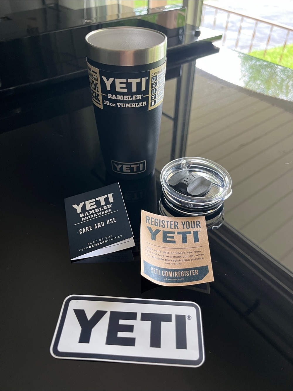 NEW Yeti 10oz Rambler Tumbler black mug cup magslider lid RETIRED DISCONTINUED